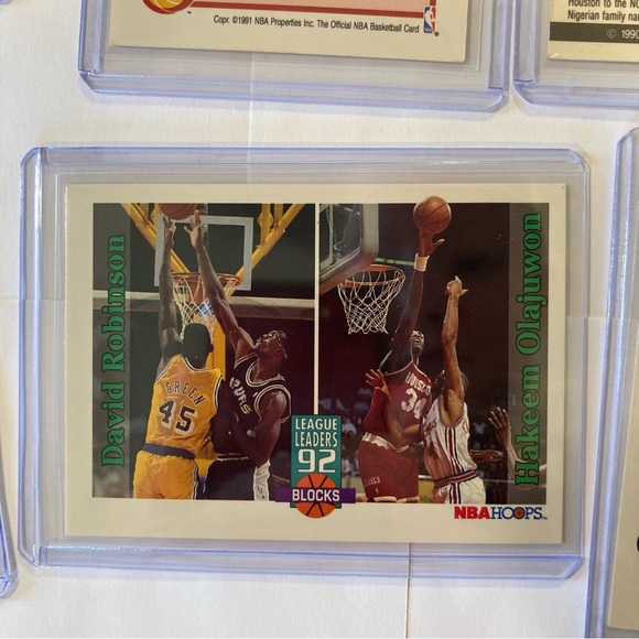 Lot of 9 90s Hakeem Olajuwon NBA Basketball Trading Cards Houston Rockets Akeem - Picture 12 of 16